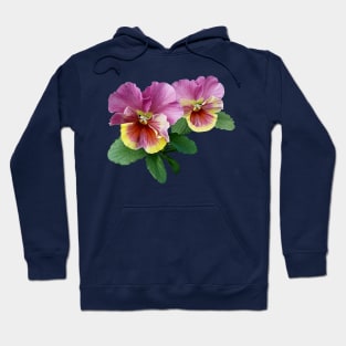 Pansies - Pale Magenta and Yellow Pansies Hoodie